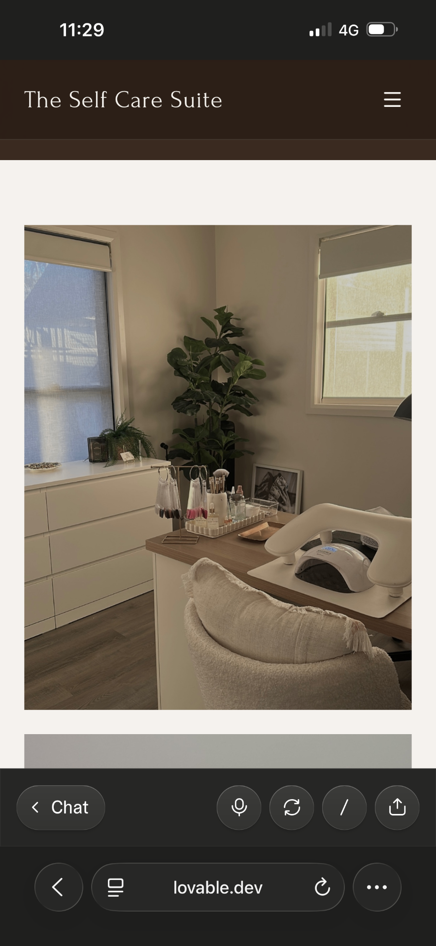 The Self Care Suite — private home nail studio interior